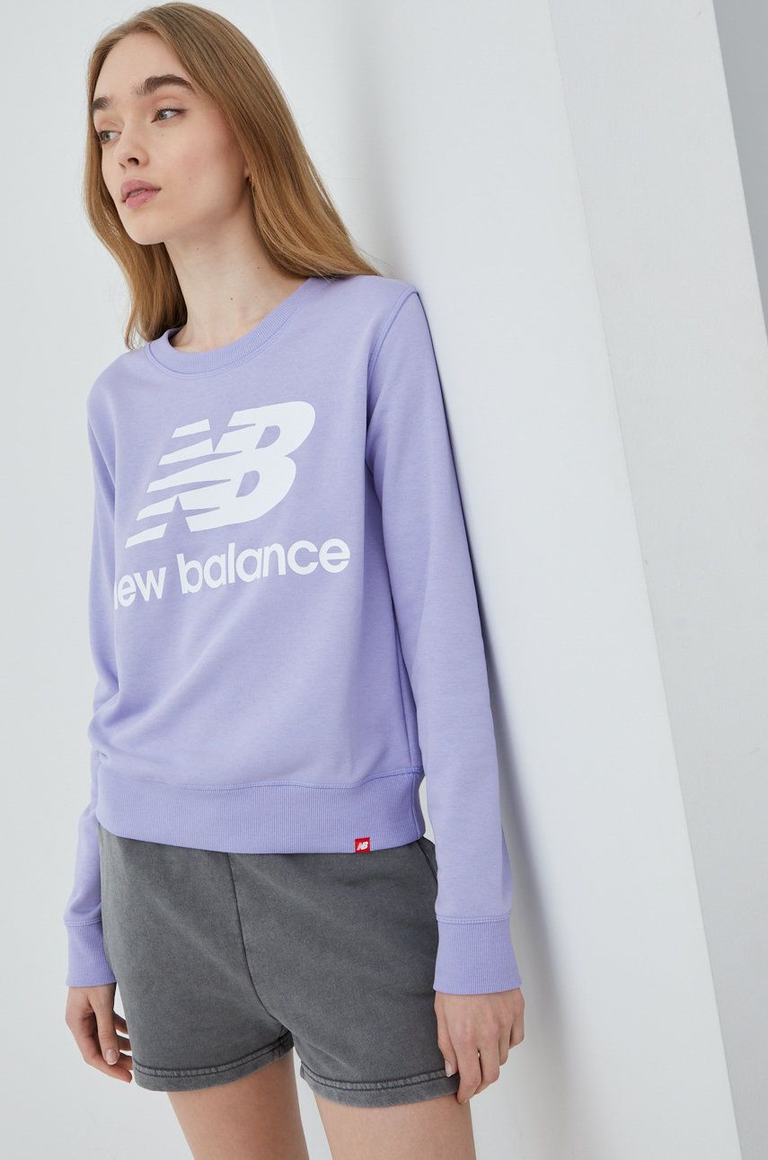New Balance bluza WT03551VVO femei, culoarea violet, cu imprimeu answear imagine noua