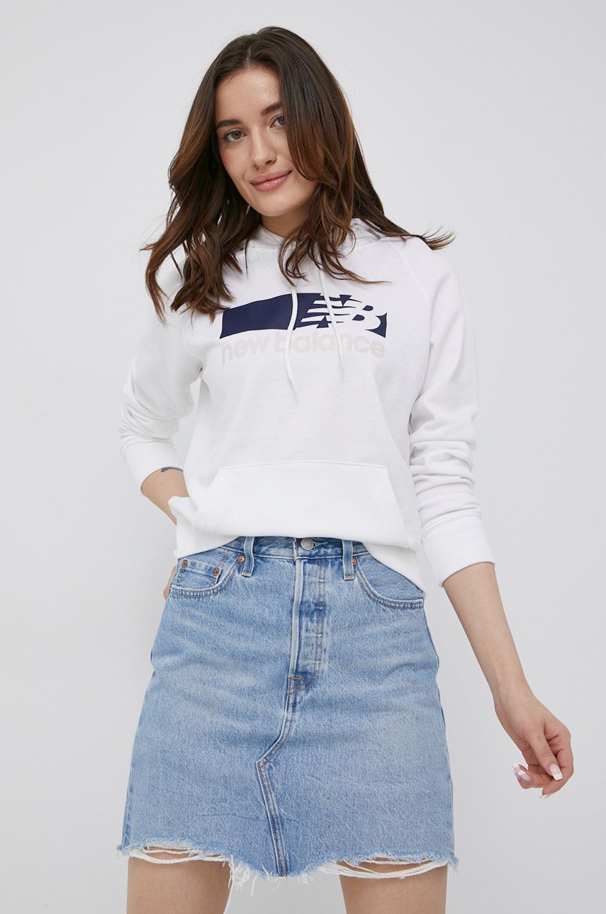 New Balance bluza femei, culoarea alb, cu imprimeu 2023 ❤️ Pret Super answear imagine noua 2022