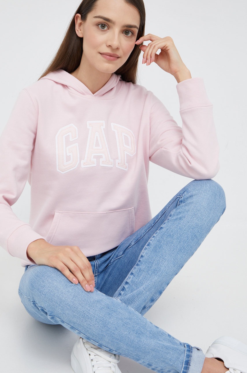 

Суичър GAP в розово с апликация, Розов
