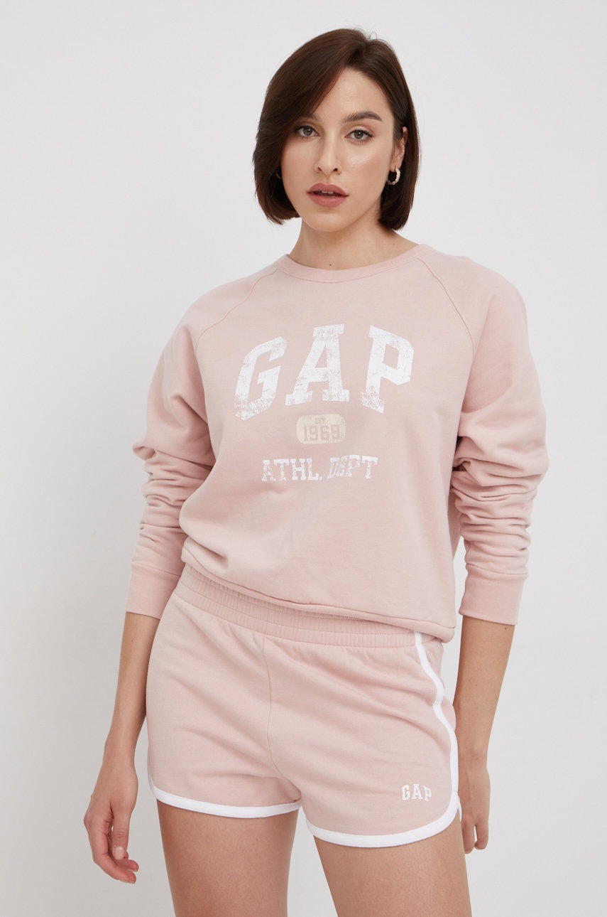 

Суичър GAP в розово с принт, Розов