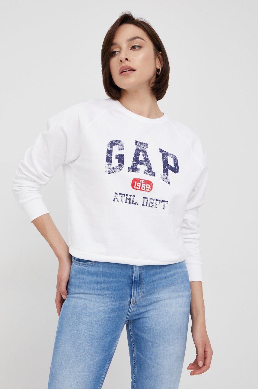 

Суичър GAP в бяло с принт, Бял