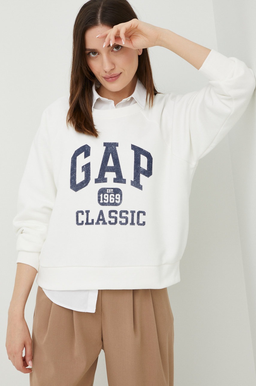 

Суичър GAP в бежово с принт, Бял