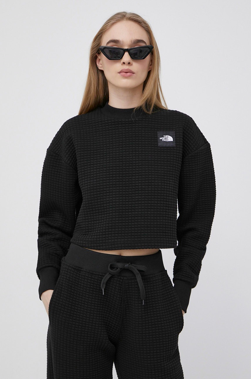 

Суичър The North Face дамска в черно с апликация, Черен