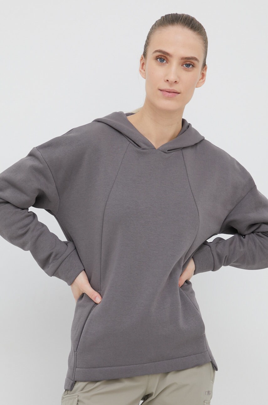 Outhorn bluza femei, culoarea gri, neted