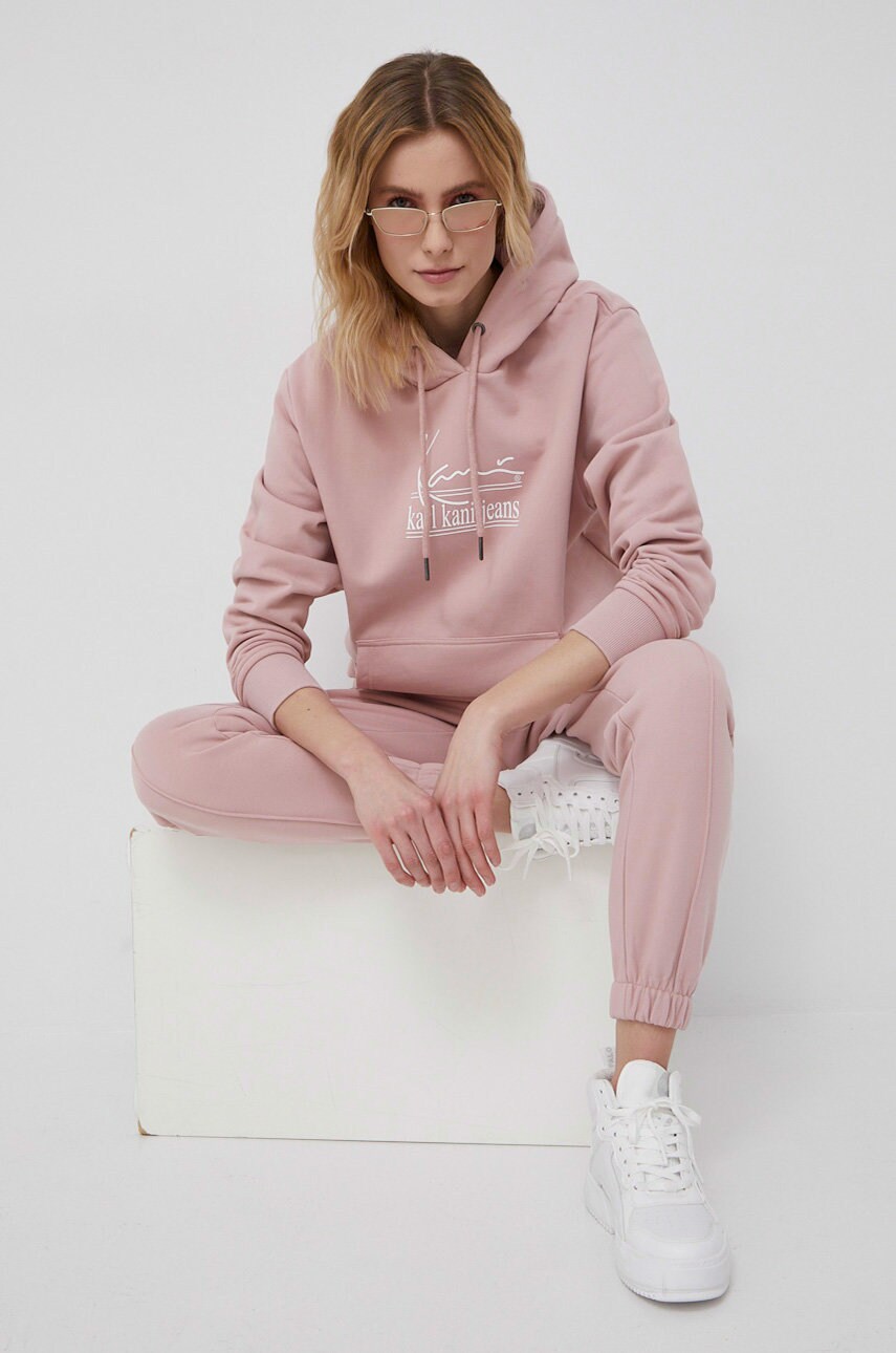 Karl kani bluza femei, culoarea roz, cu imprimeu