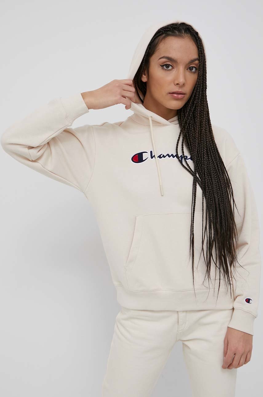 

Кофта Champion 114919 женская цвет бежевый с аппликацией