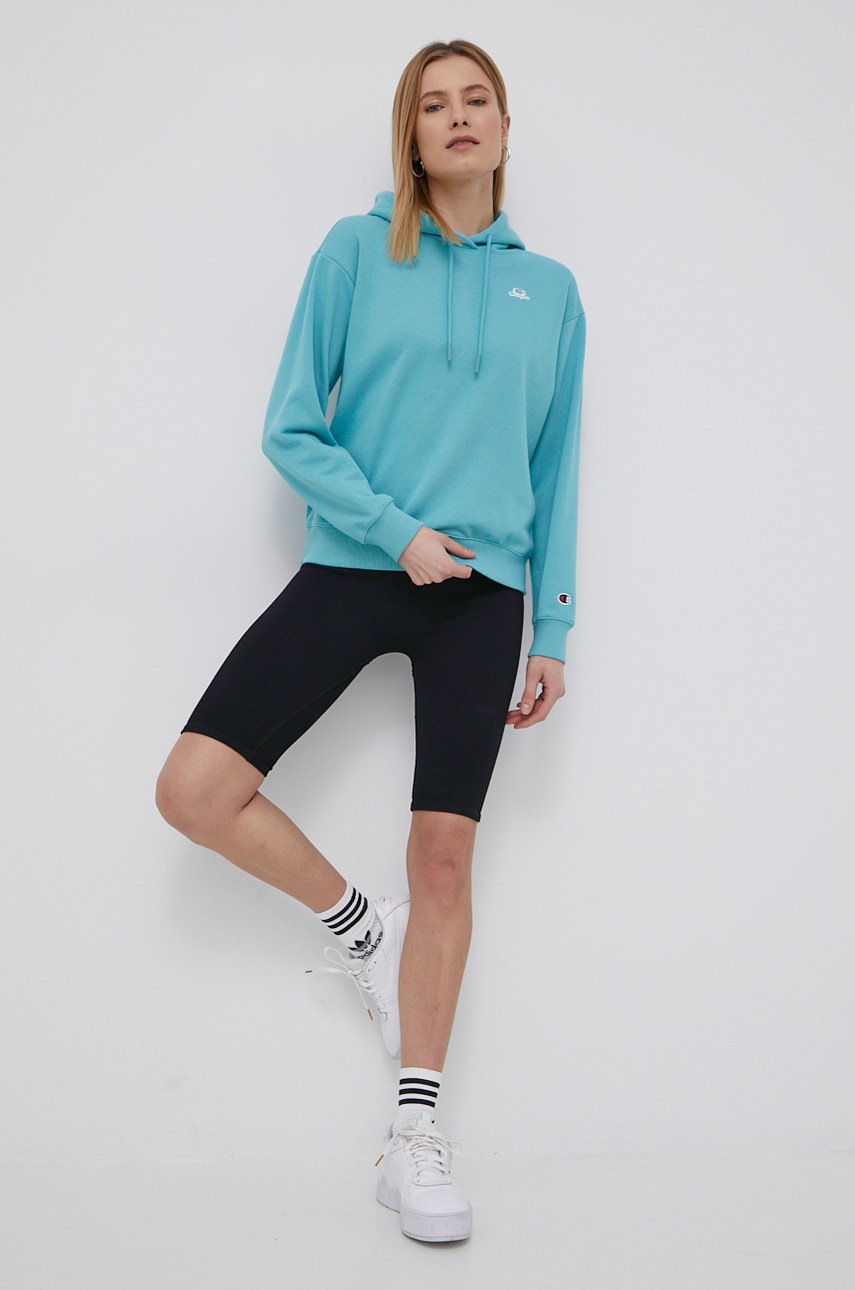 

Кофта Champion 114920 женская цвет бирюзовый с аппликацией