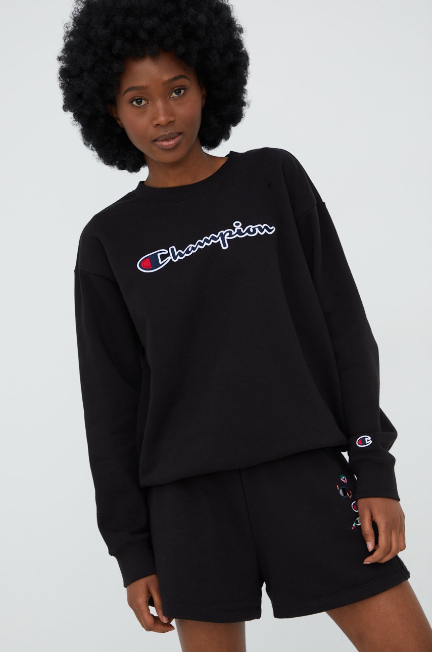 

Кофта Champion 114922 женская цвет чёрный с аппликацией