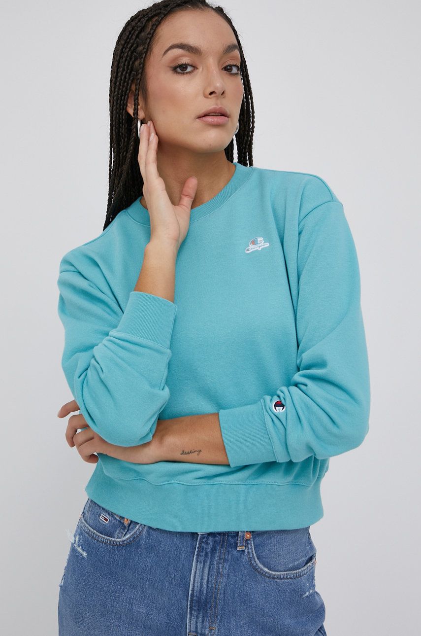 Champion bluza femei, culoarea turcoaz, neted ANSWEAR