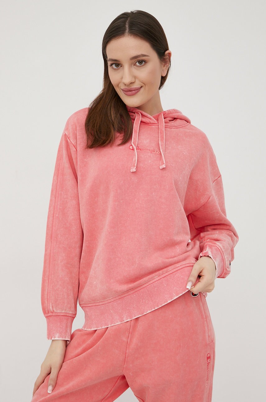 Champion bluza 114941 femei, culoarea roz, neted