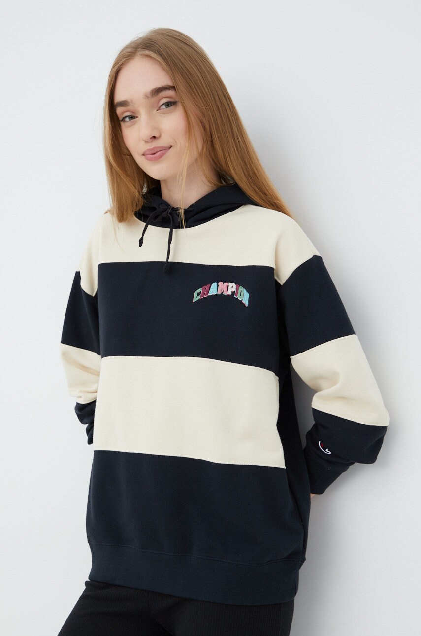 Champion bluza 114961 femei, culoarea negru, cu imprimeu