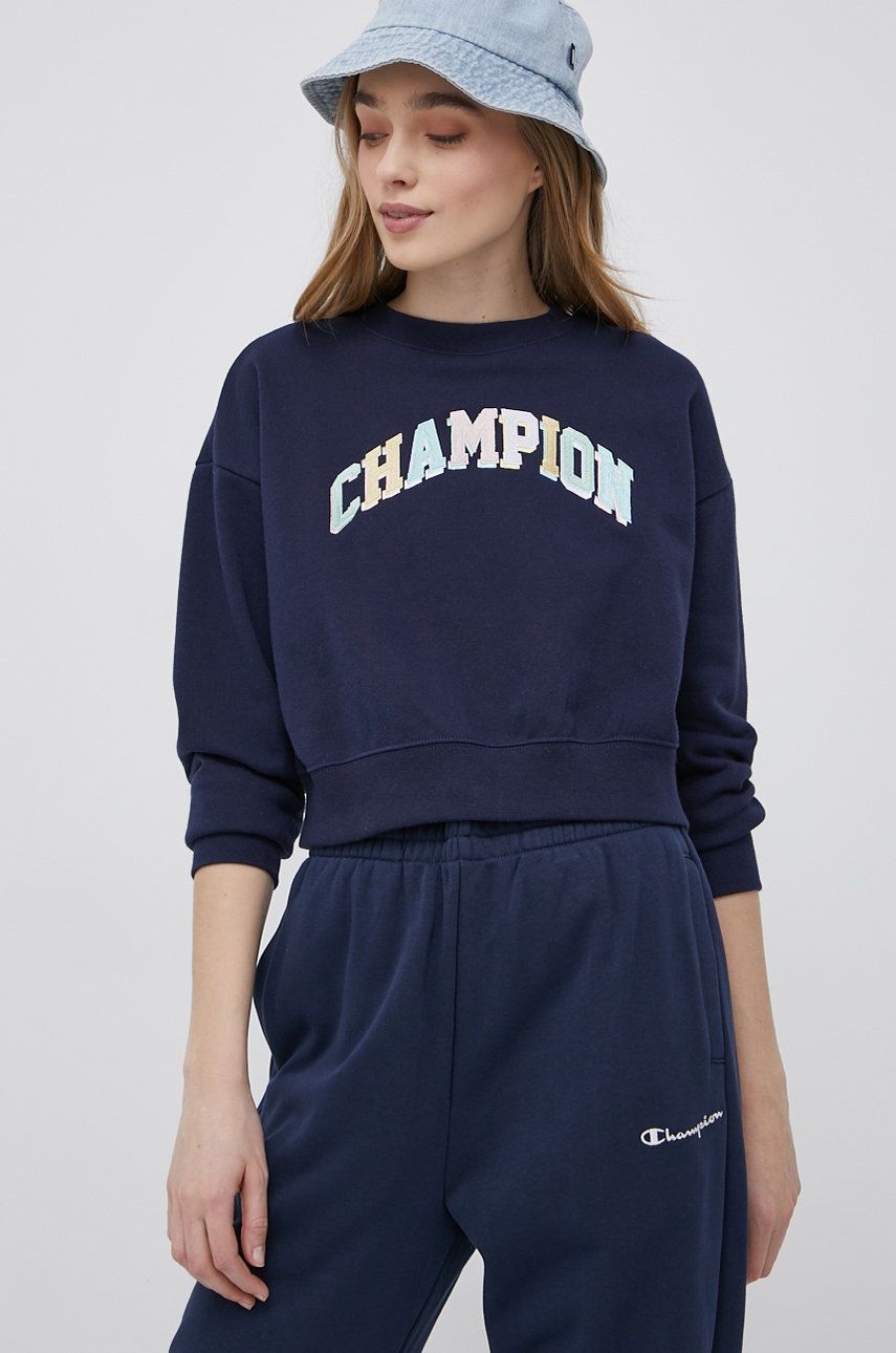 Champion bluza 114964 femei, culoarea albastru marin, cu imprimeu