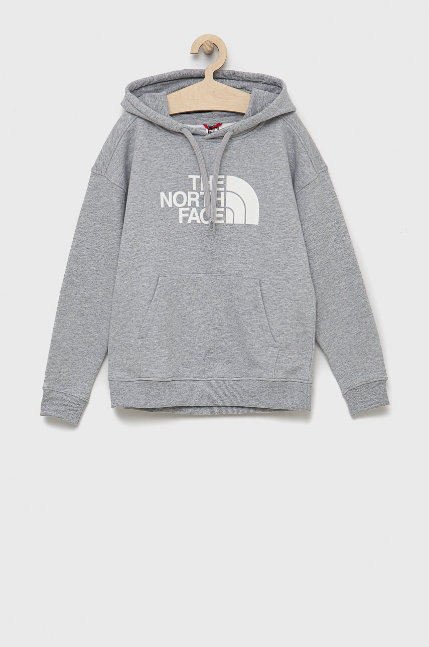 The North Face bluza femei, culoarea gri, melanj