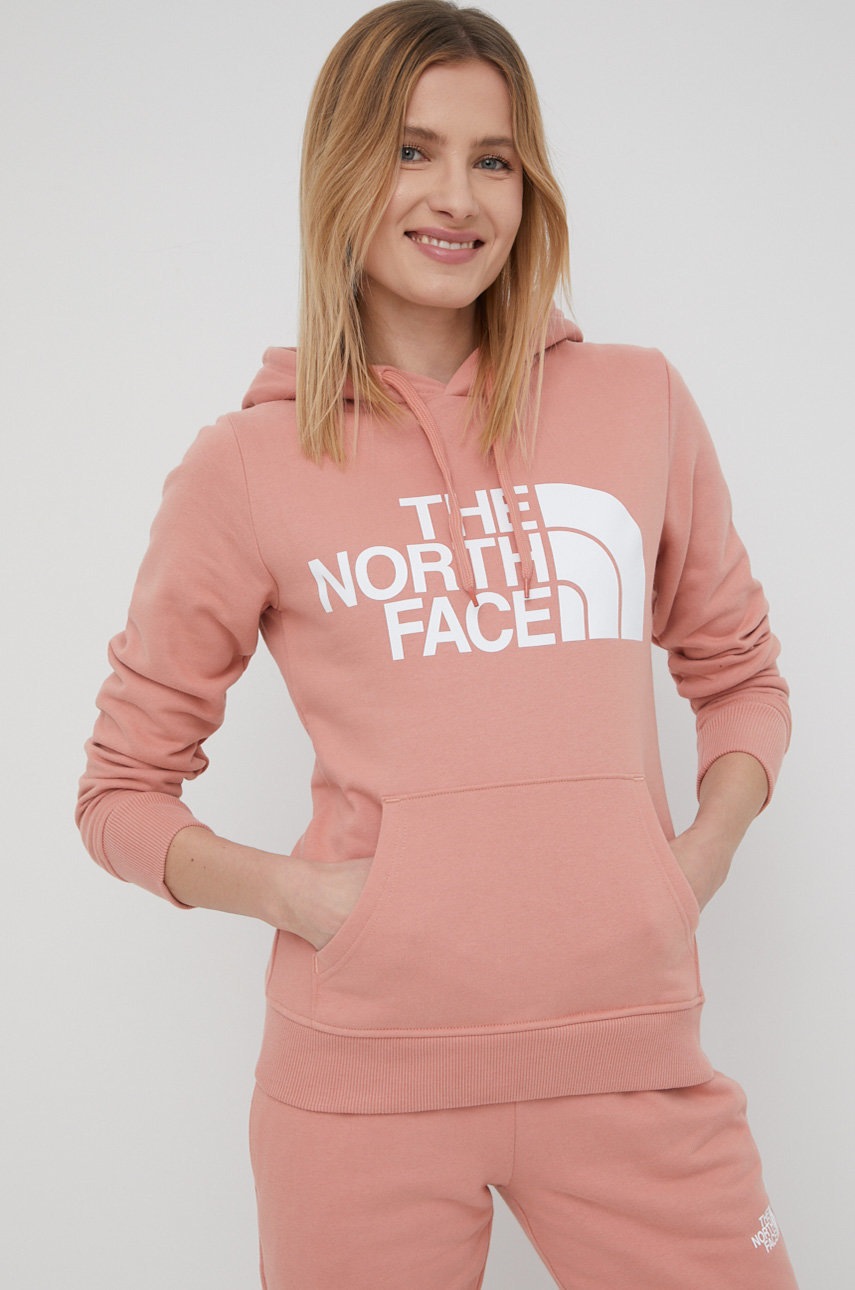 

Бавовняна кофта The North Face жіноча колір рожевий з принтом