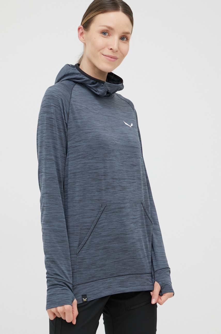 Salewa hanorac puez melange femei, culoarea gri, modelator