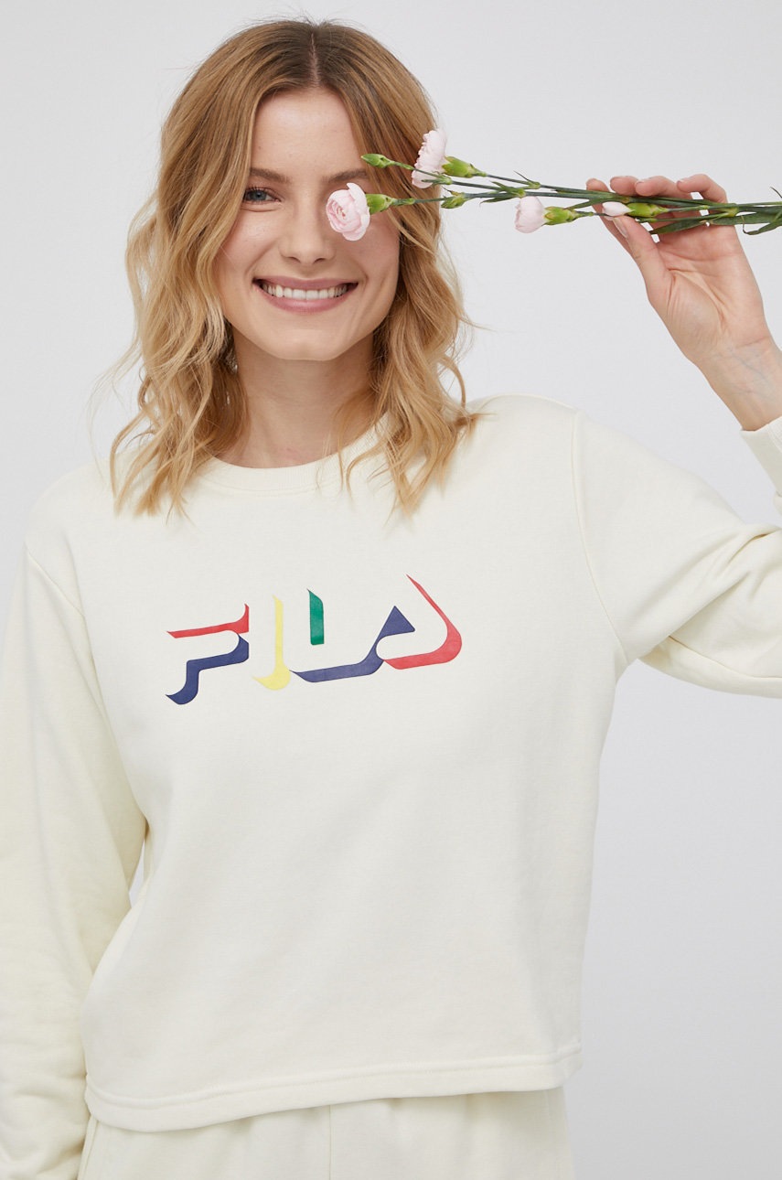 Fila bluza femei, culoarea bej, cu imprimeu