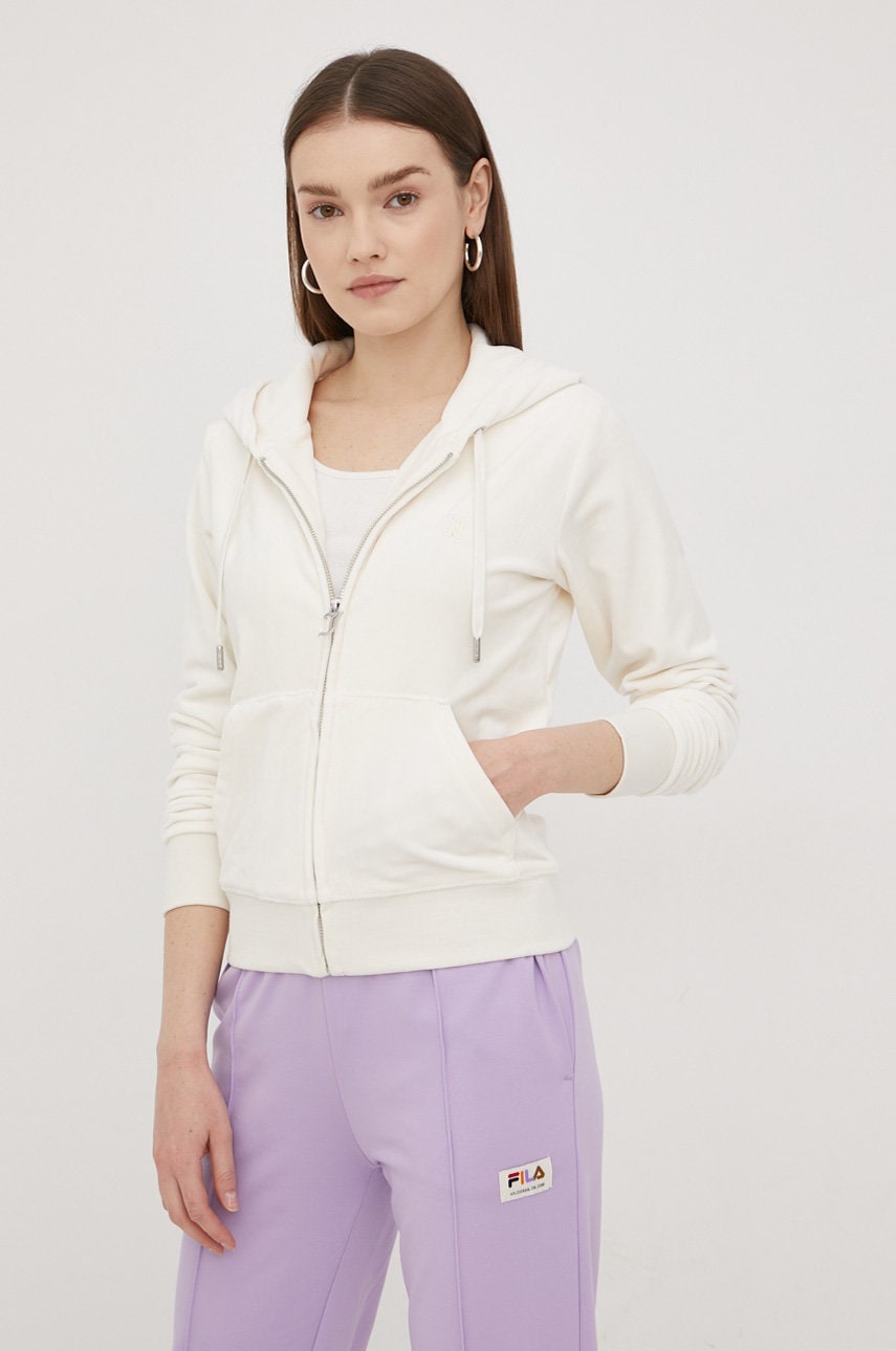 Juicy Couture bluza femei, culoarea bej, neted