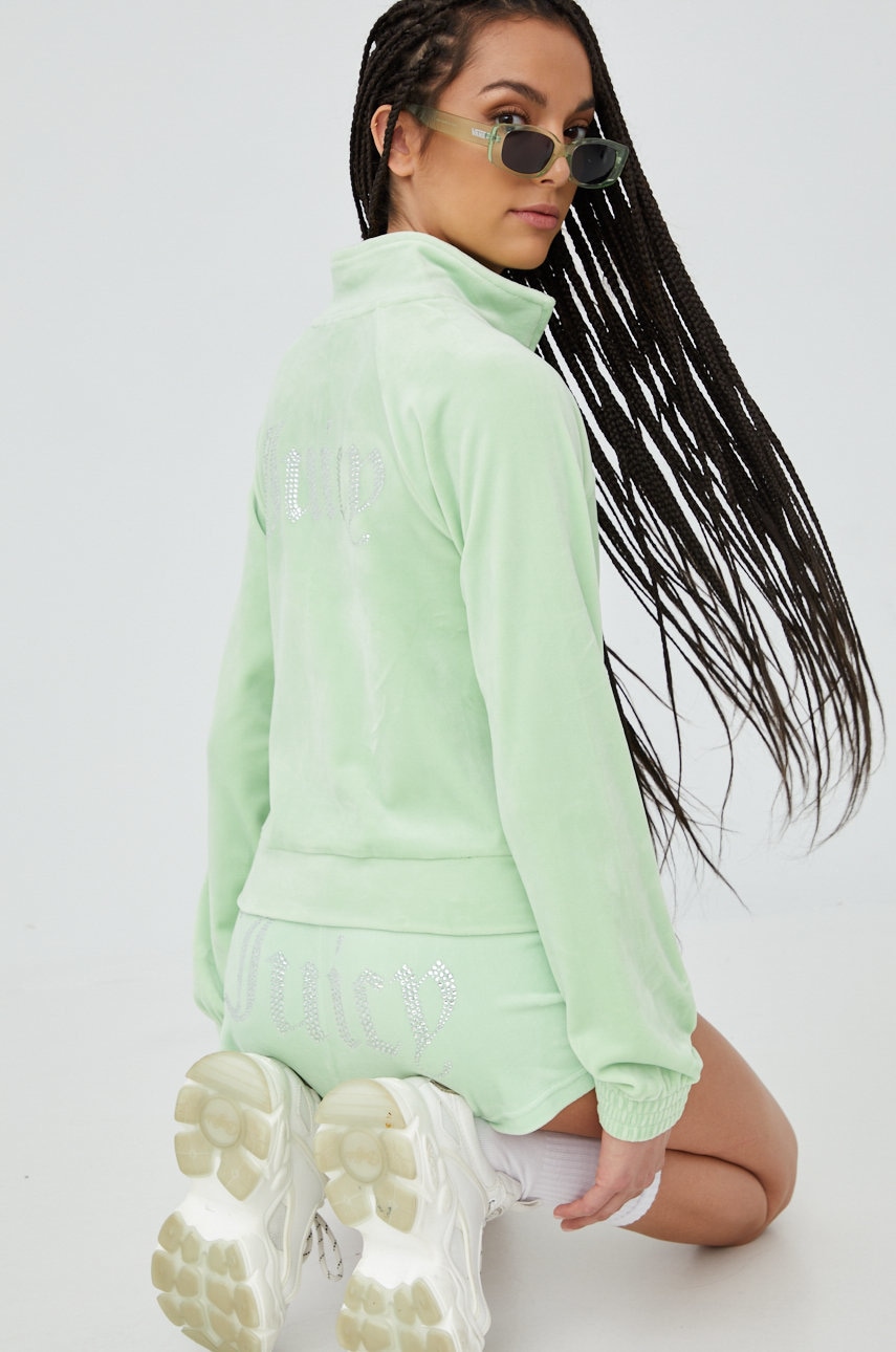 Juicy couture bluza femei, culoarea verde, cu imprimeu