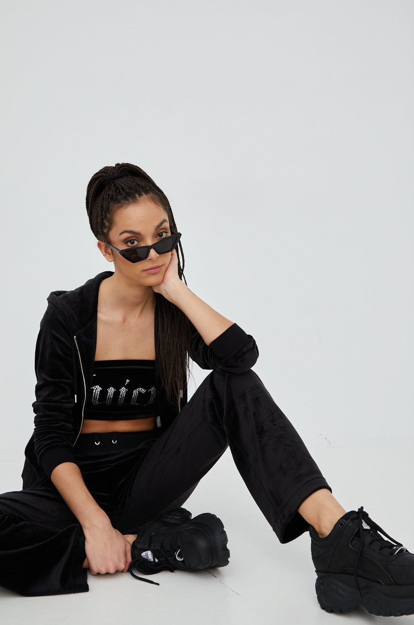 

Кофта Juicy Couture жіноча колір чорний з аплікацією