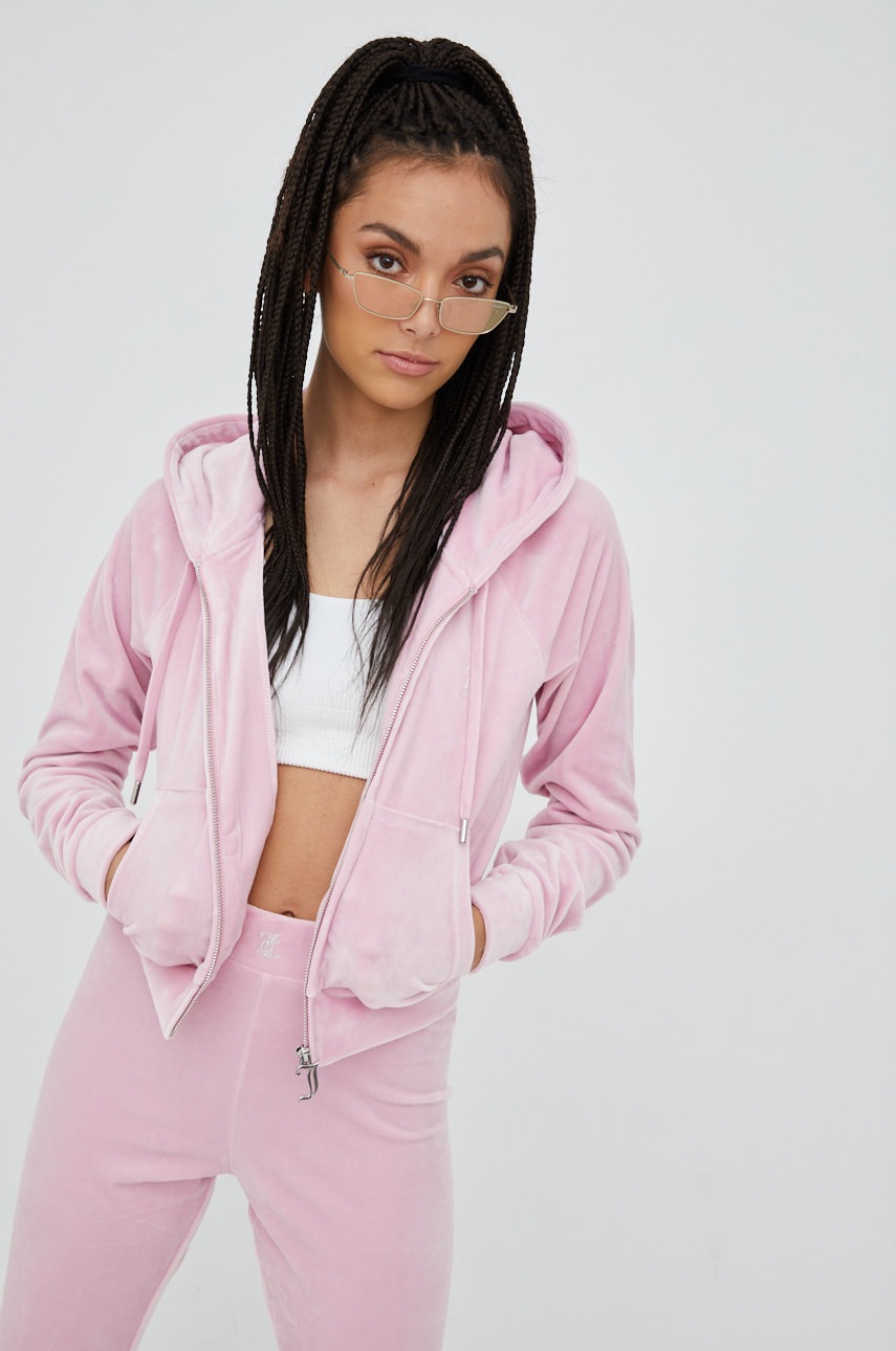 

Суичър Juicy Couture в розово с апликация, Розов