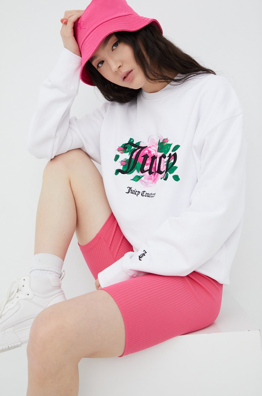 

Суичър Juicy Couture в бяло с апликация, Бял