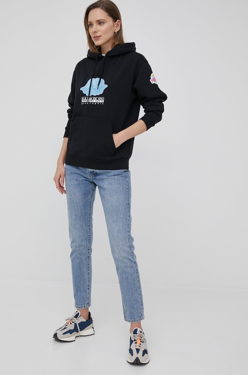 

Кофта Napapijri Napapijri X Fiorucci жіноча колір чорний з принтом