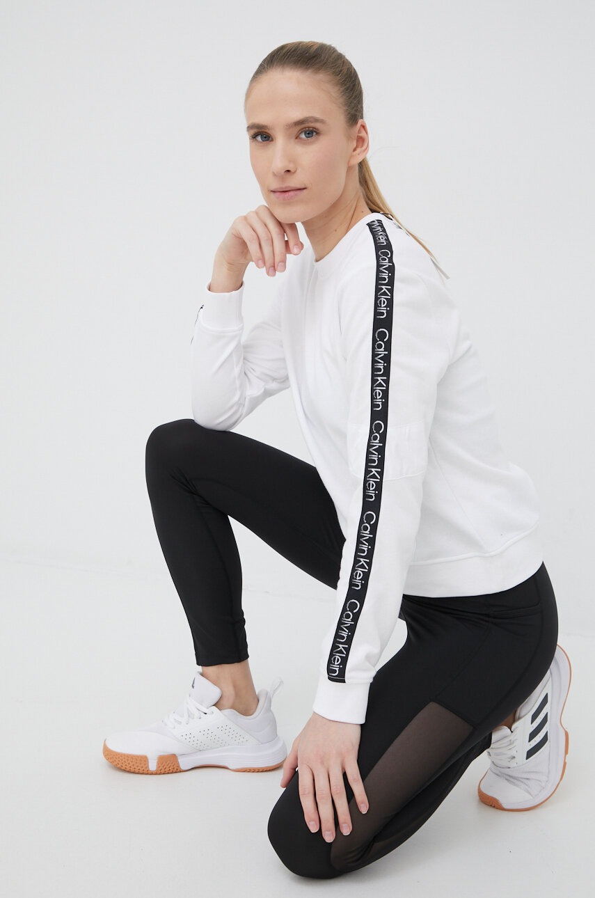 

Спортен суичър Calvin Klein Performance Active Icon в бяло с апликация, Бял