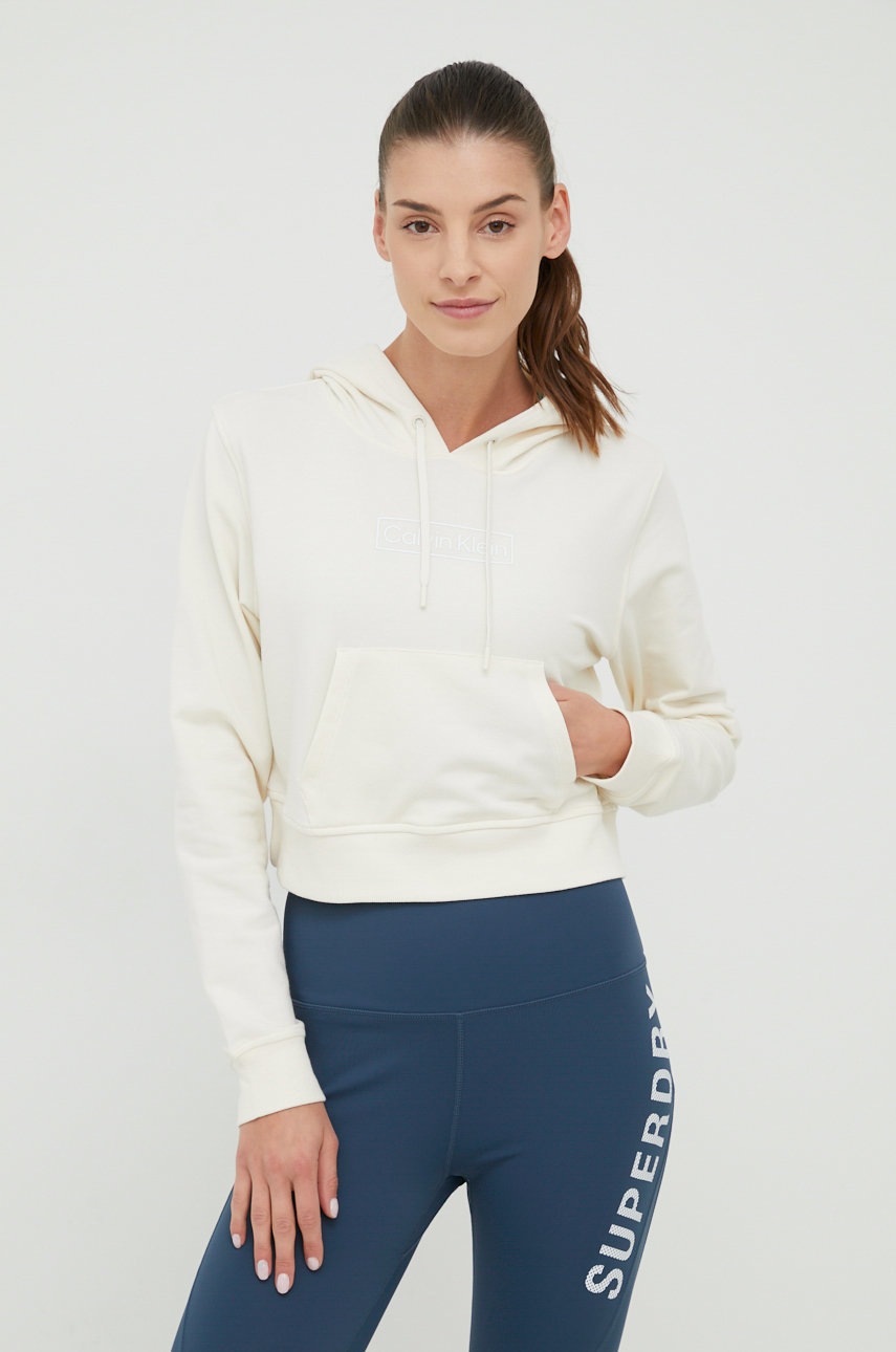 

Спортен суичър Calvin Klein Performance This Is Love в бежово с принт, Бежов