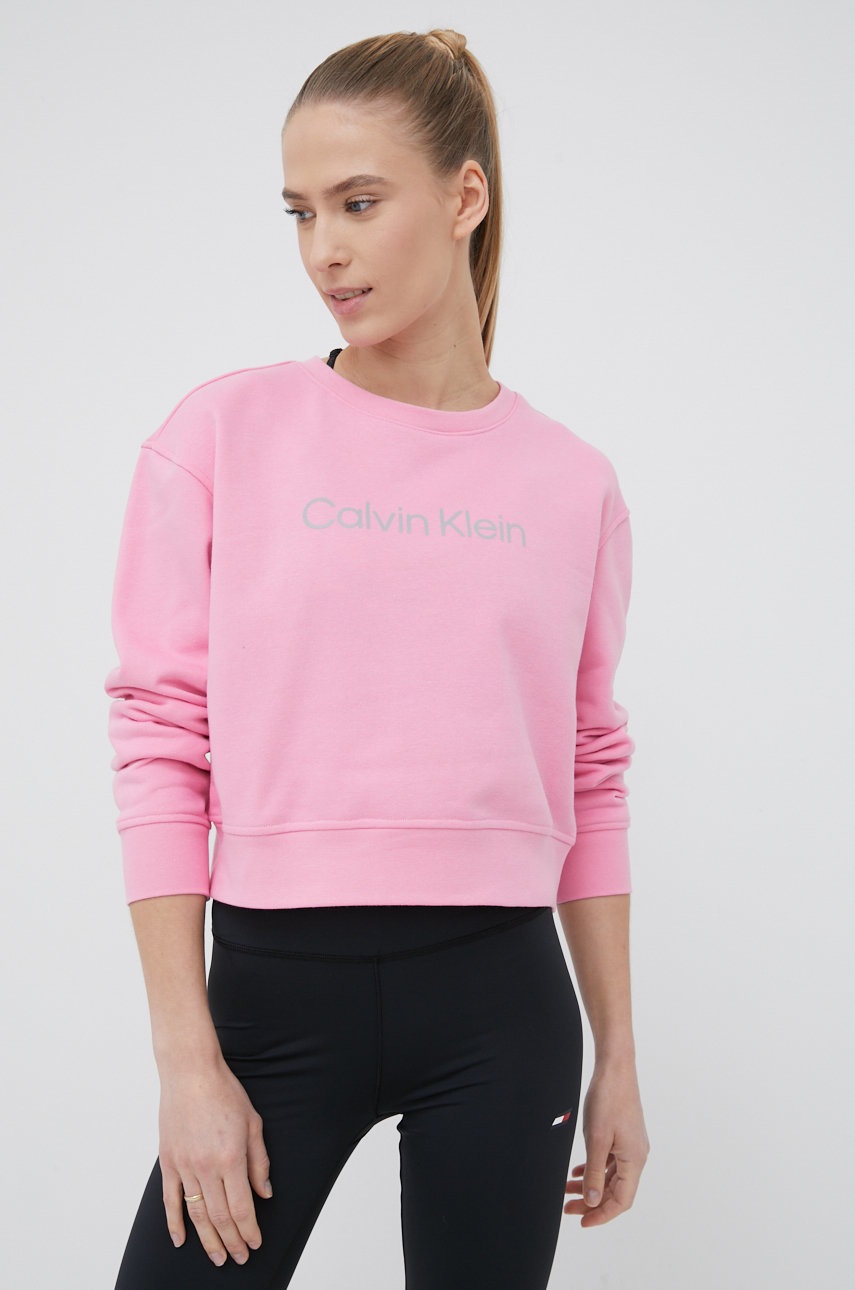 

Спортен суичър Calvin Klein Performance Ck Essentials в розово с принт, Розов