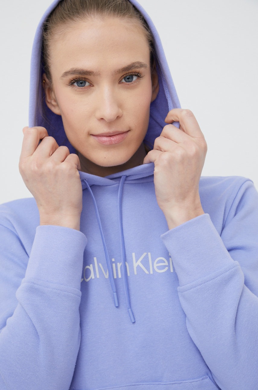 

Спортен суичър Calvin Klein Performance Ck Essentials в лилаво с принт, Виолетов