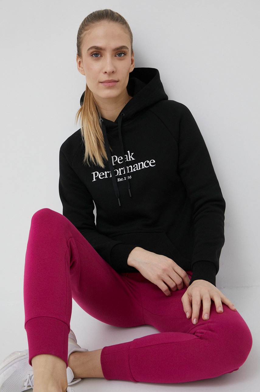 

Кофта Peak Performance женская цвет чёрный с аппликацией
