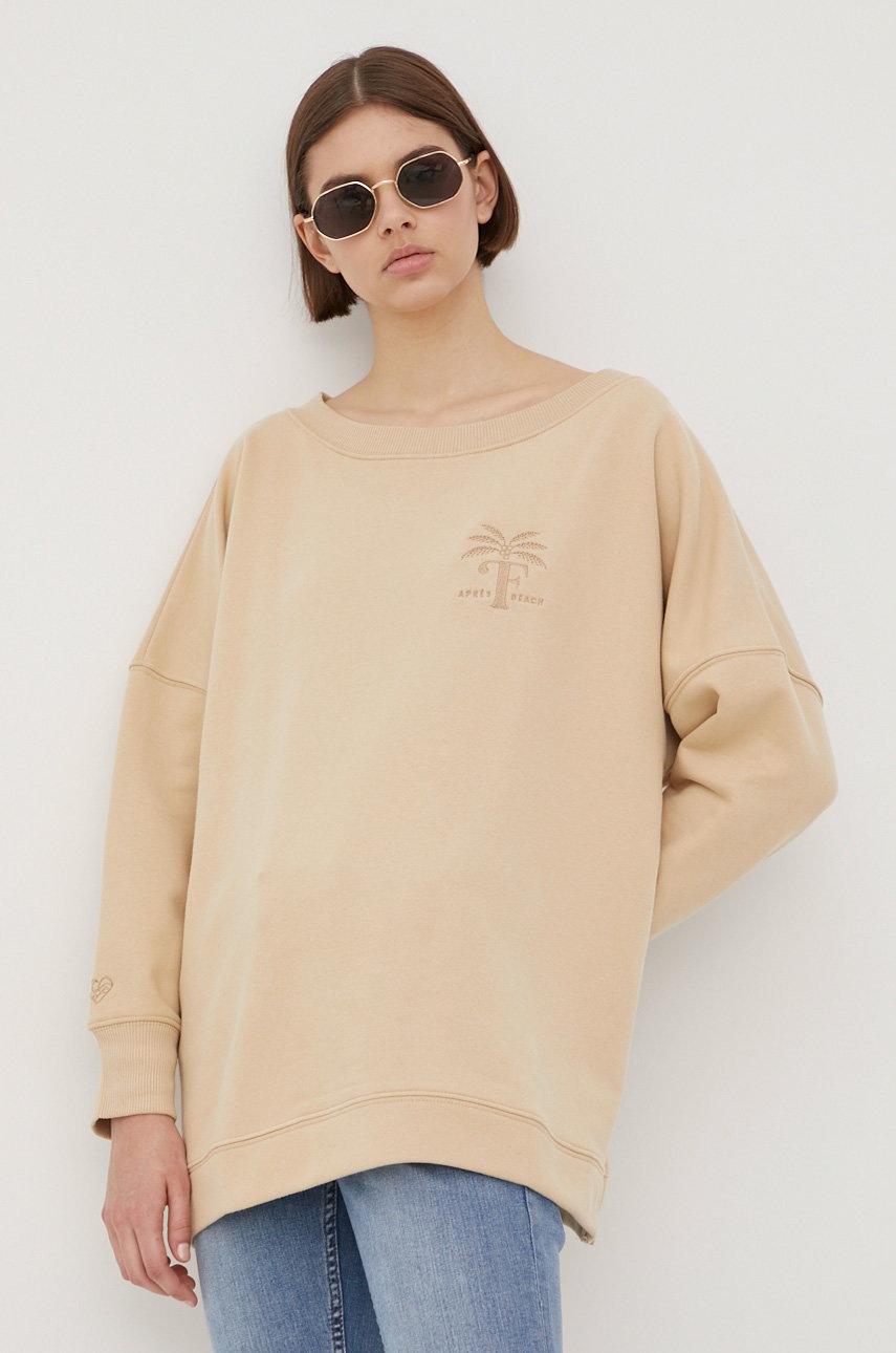 

Суичър Femi Stories дамски в бежово с апликация, Бежов