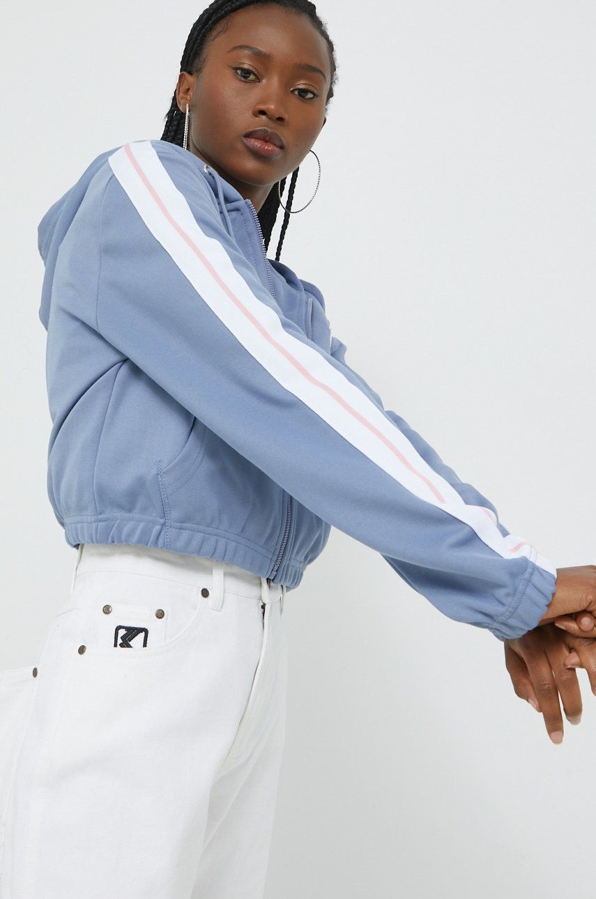 Ellesse bluza damska kolor fioletowy z kapturem z aplikacją