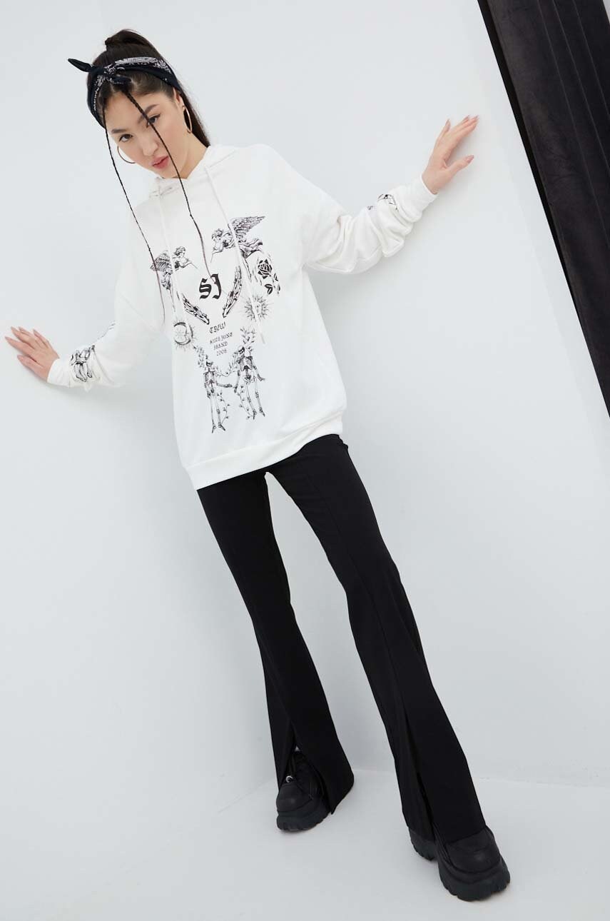 Sixth june bluza femei, culoarea alb, cu imprimeu
