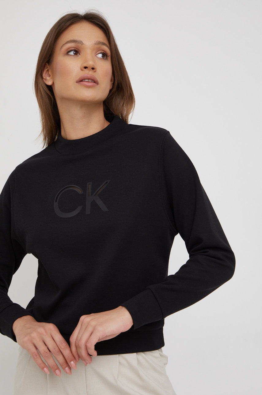 

Суичър Calvin Klein в черно с принт, Черен