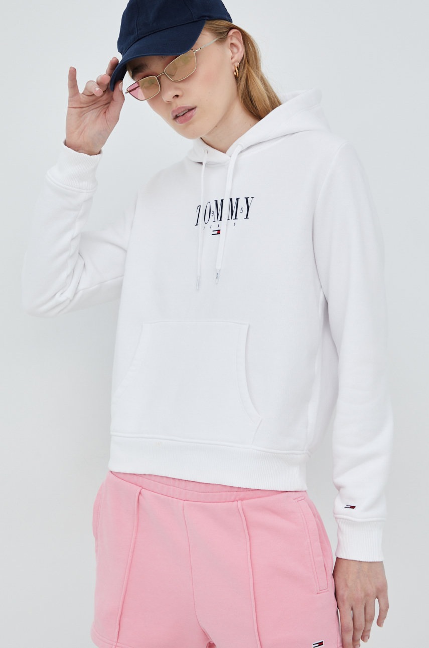 

Суичър Tommy Jeans в бяло с принт, Бял