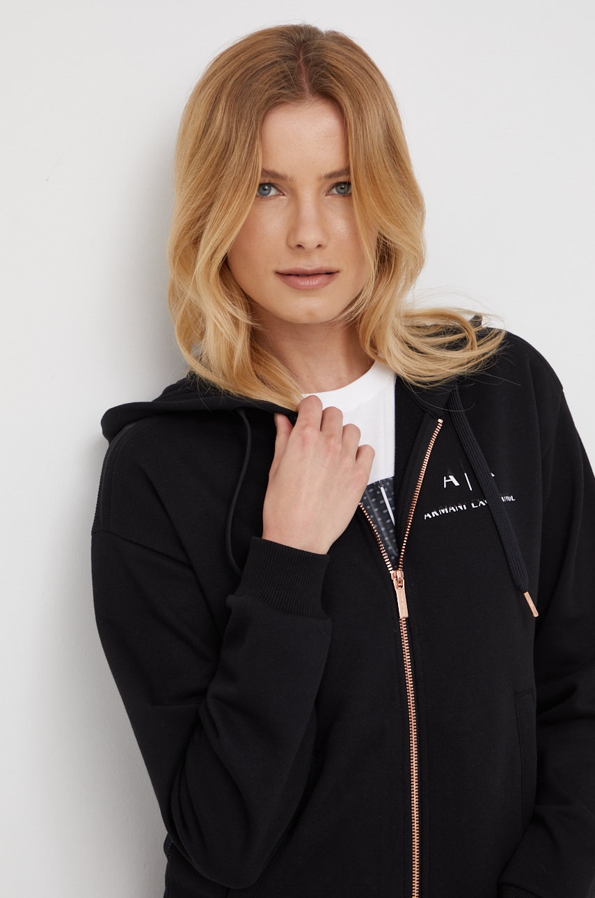 

Суичър Armani Exchange в черно с изчистен дизайн, Черен