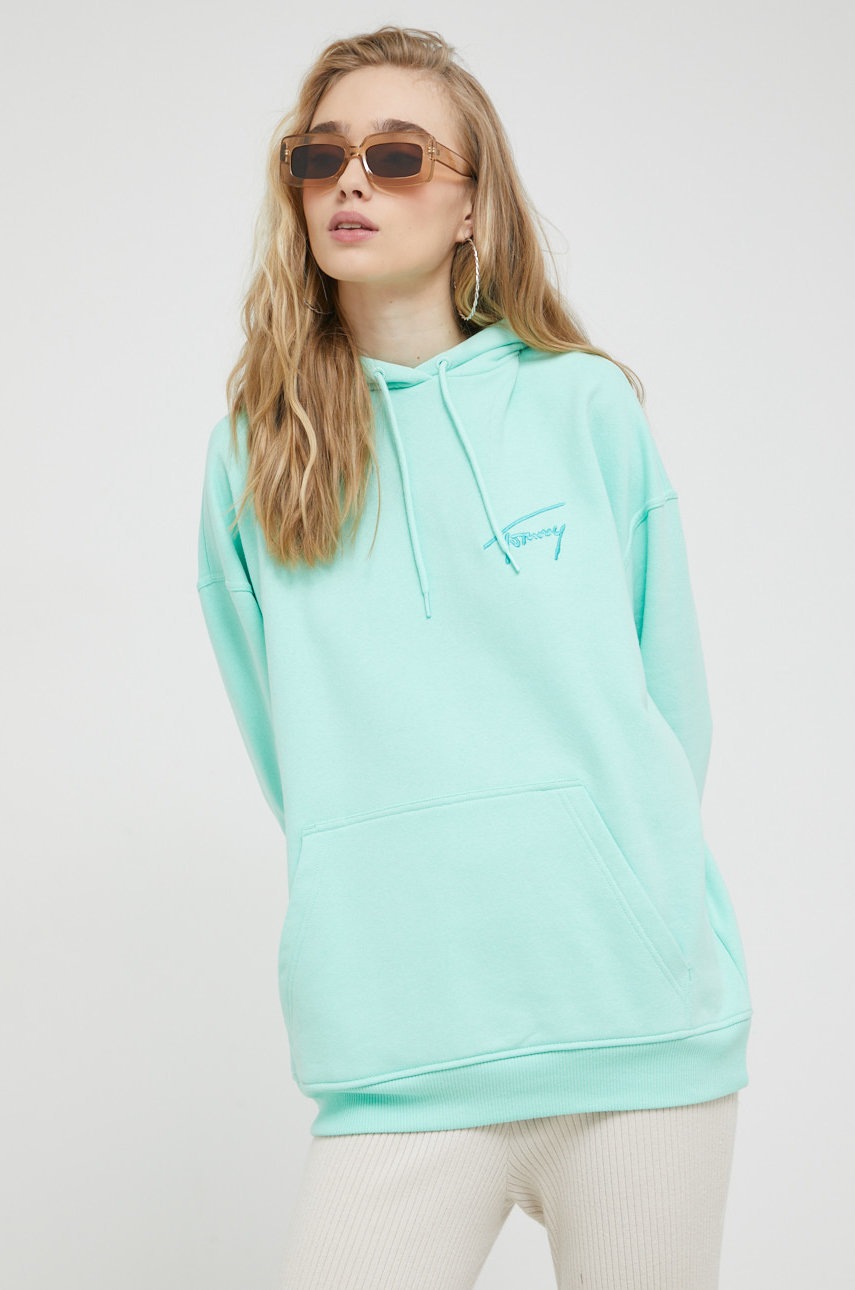 

Кофта Tommy Jeans жіноча колір бірюзовий з аплікацією