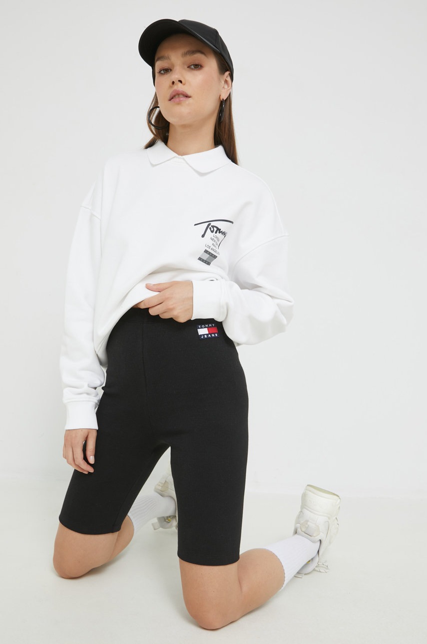 

Кофта Tommy Jeans женская цвет белый с принтом