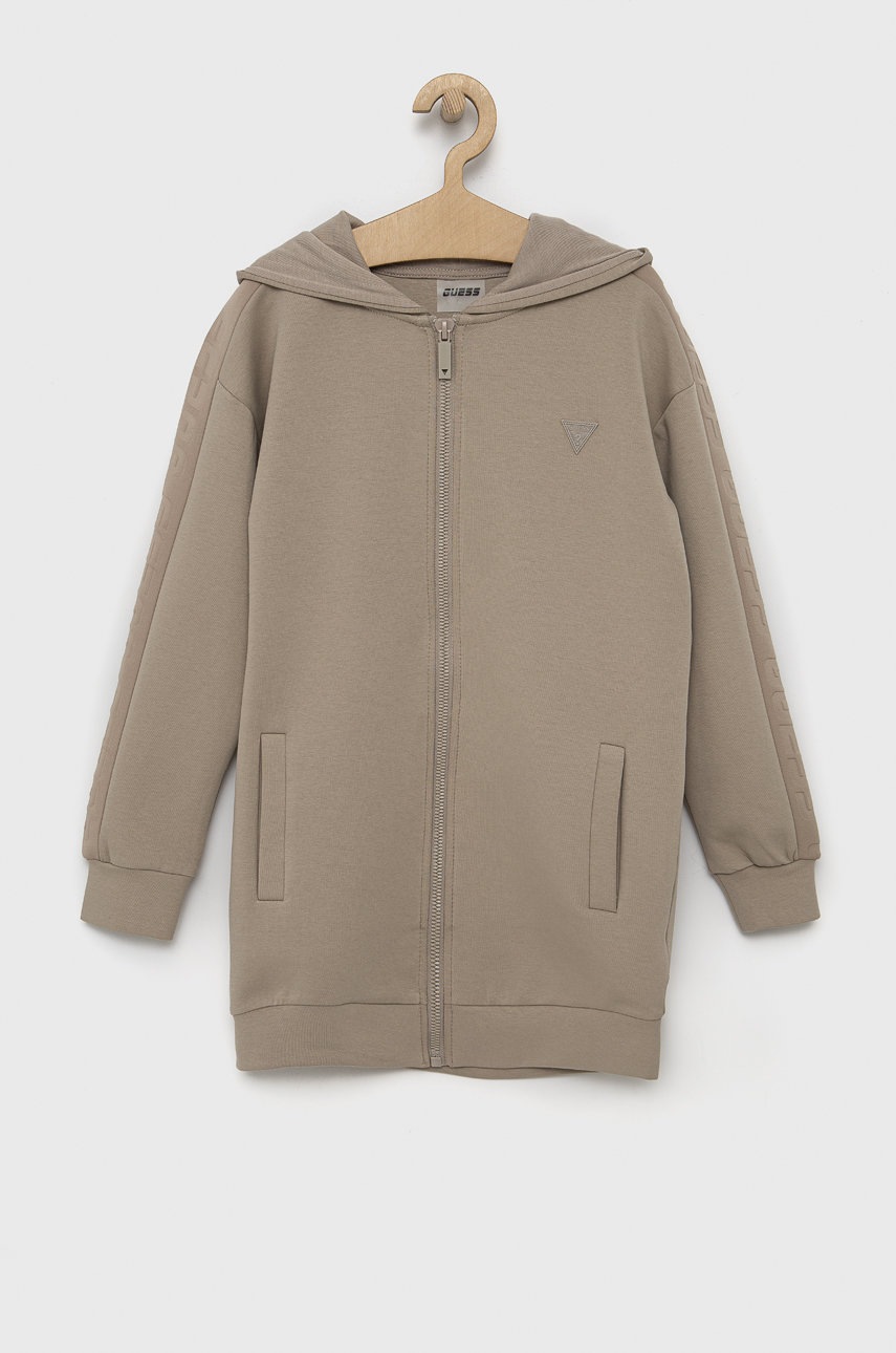 

Детски суичър Guess в бежово с изчистен дизайн, Бежов