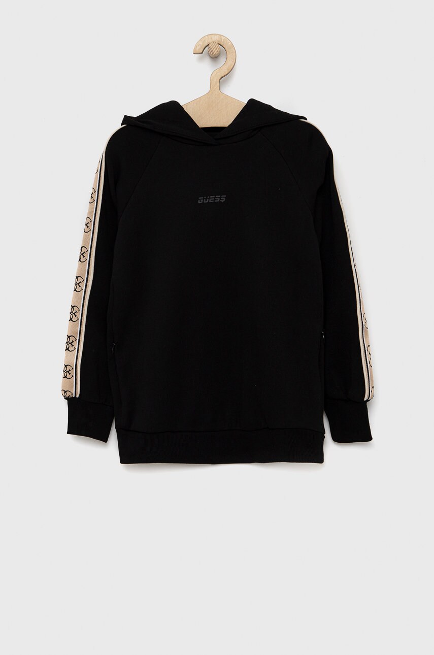 

Детски суичър Guess в черно с изчистен дизайн, Черен