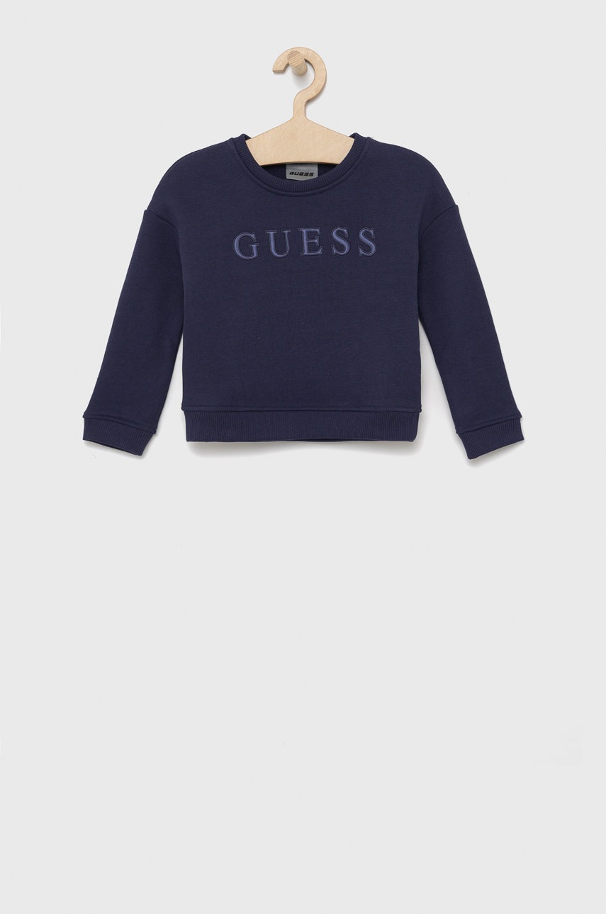 

Дитяча кофта Guess колір синій з аплікацією