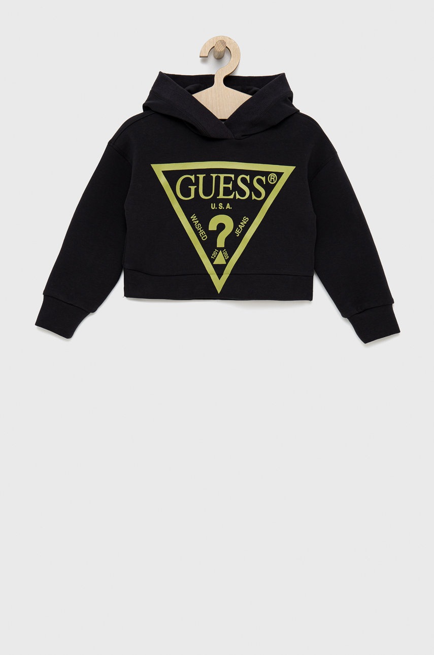 

Детски суичър Guess в тъмносиньо с принт, Сив