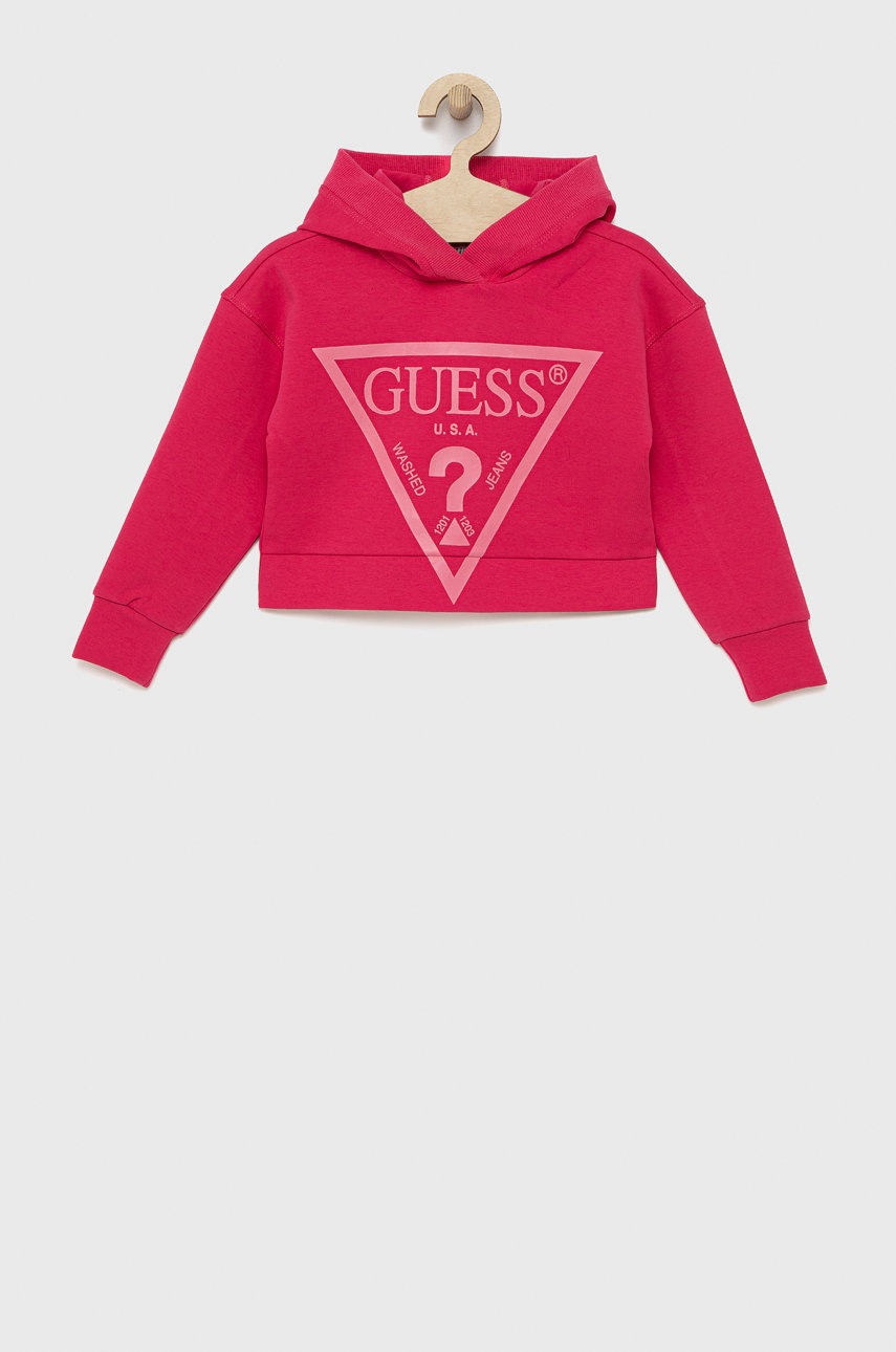 

Детски суичър Guess в розово с принт, Розов