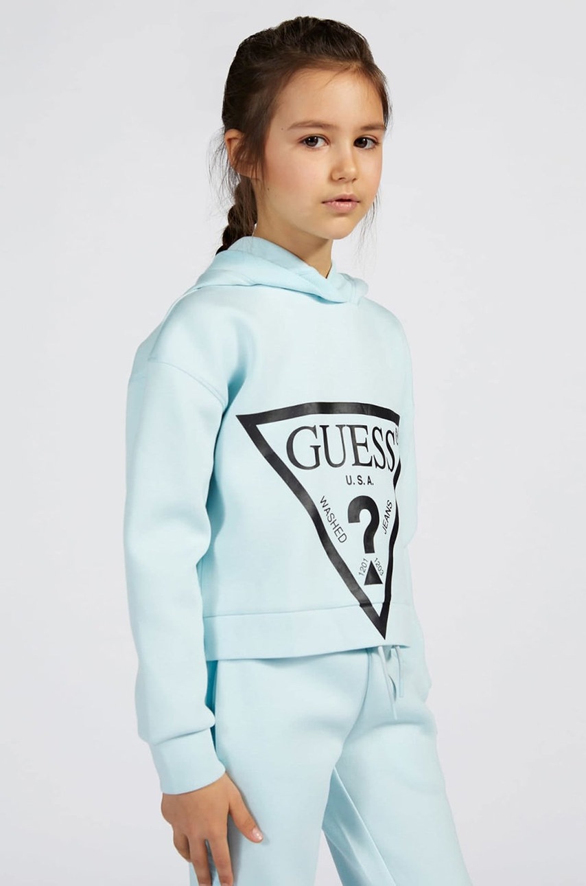 

Детски суичър Guess с принт, Син