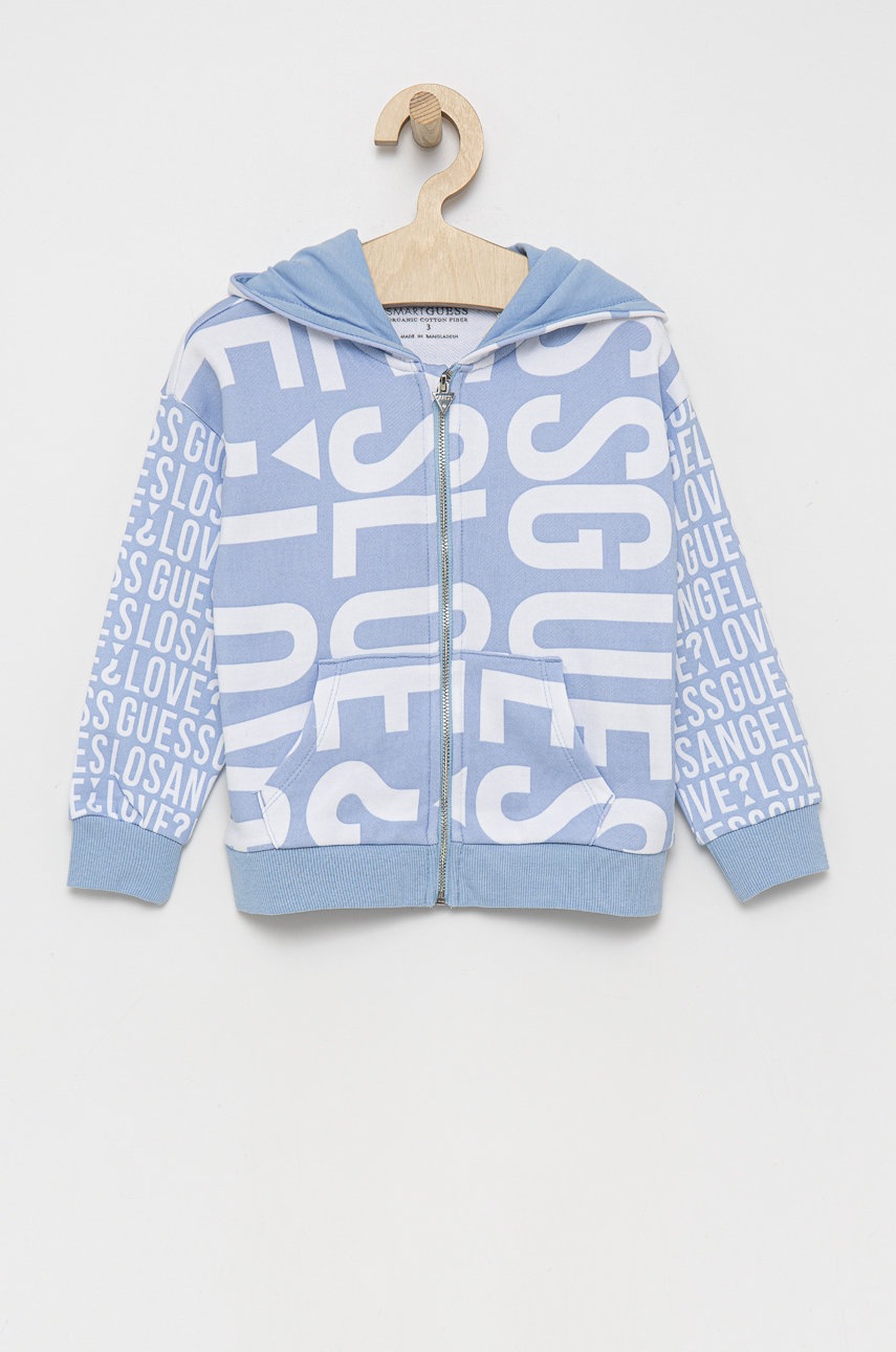 

Детски суичър Guess с десен, Син