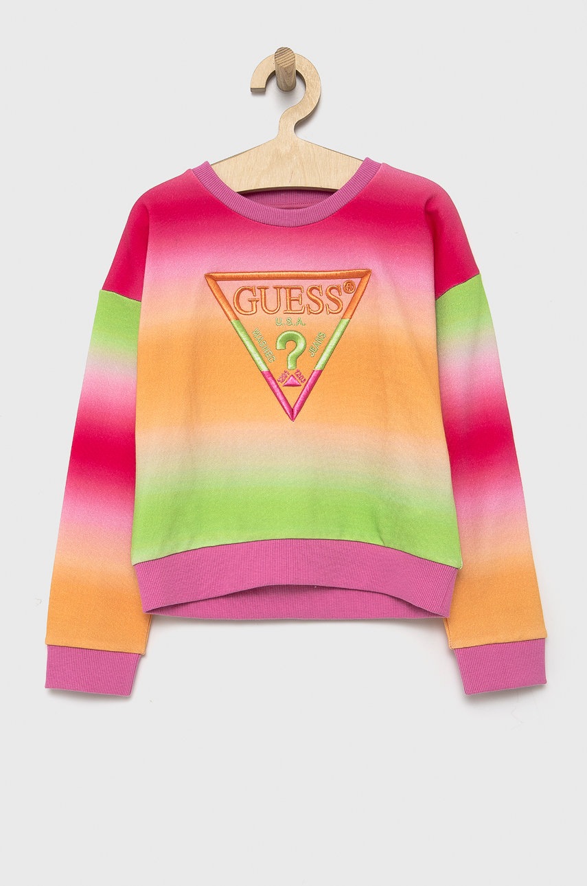 

Детски памучен суичър Guess с десен, Многоцветен