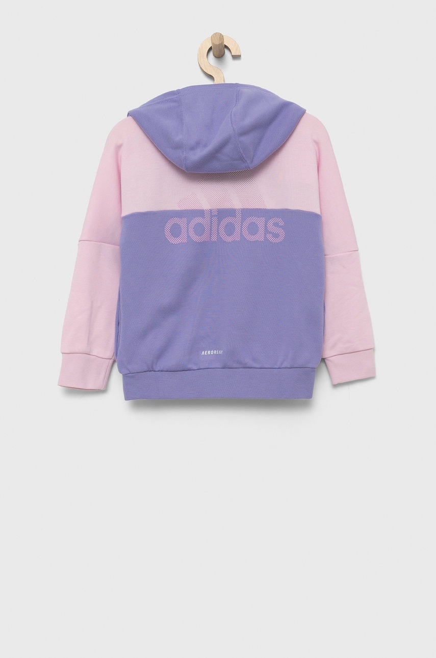 

Дитяча кофта adidas Performance HE0001 колір фіолетовий з принтом