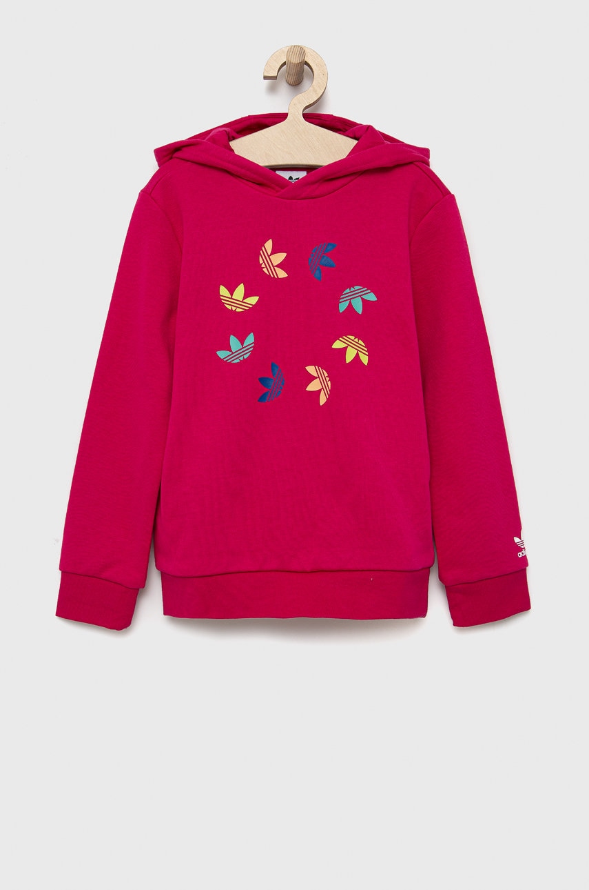 Adidas originals bluza copii he4780 culoarea roz, cu imprimeu