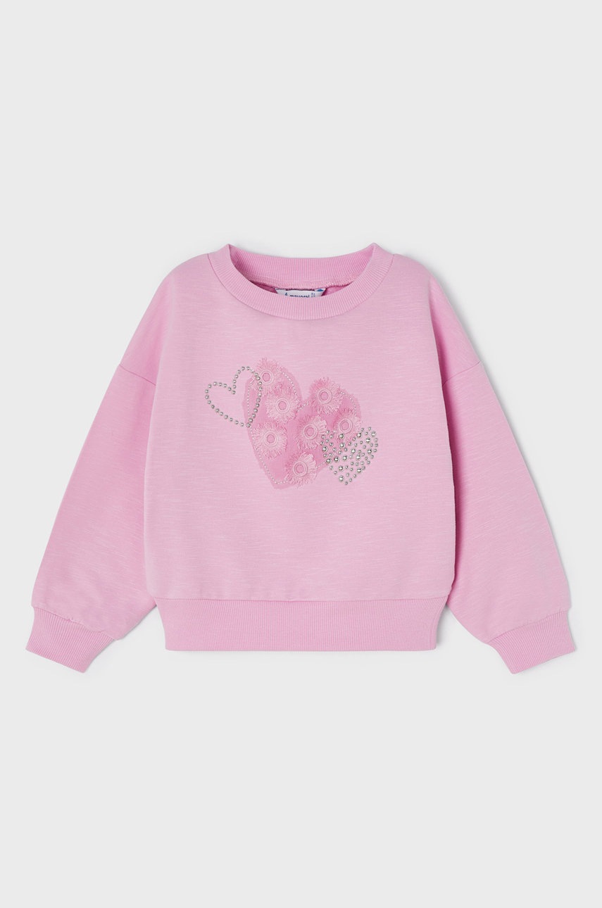 

Детски суичър Mayoral в лилаво с принт, Виолетов